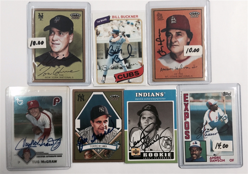 Lot of 45 Baseball Autograph Cards with Tug McGraw